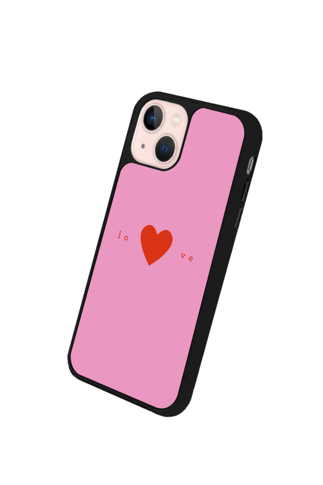 iPhone 13/14 Uyumlu Kalp Love Tasarımlı Glossy Premium Kılıf