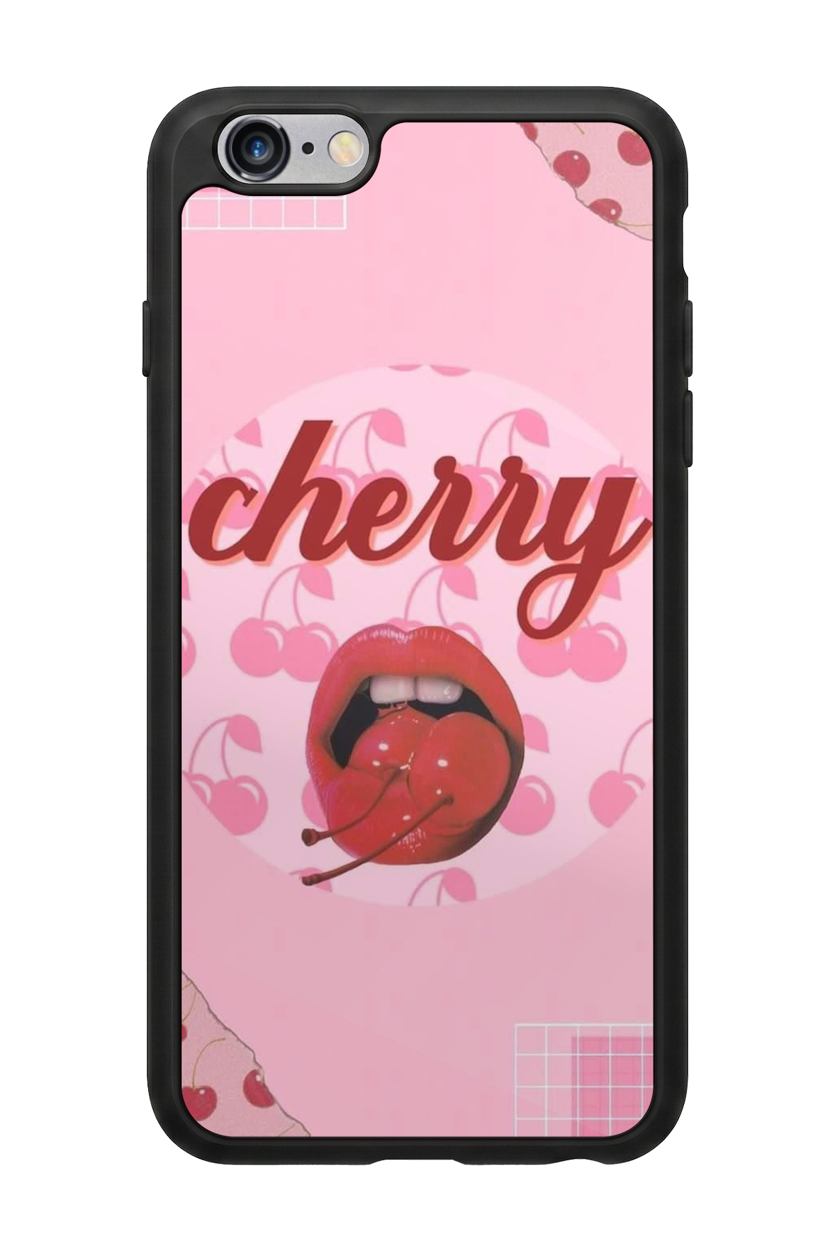 iPhone 6 Plus Uyumlu Kiraz Tasarımlı Glossy Premium Kılıf