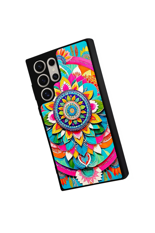 Samsung Galaxy S22 Ultra Uyumlu Mandala Tasarımlı Glossy Premium Kılıf