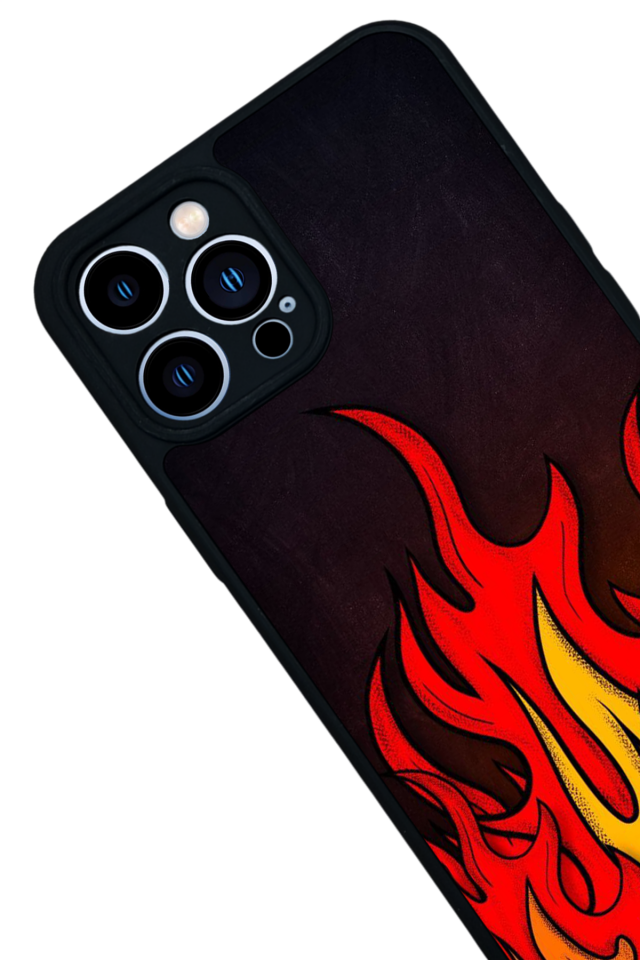 iPhone 12 Pro Max Uyumlu Retro Flame Patterns Tasarımlı Glossy Premium Kılıf