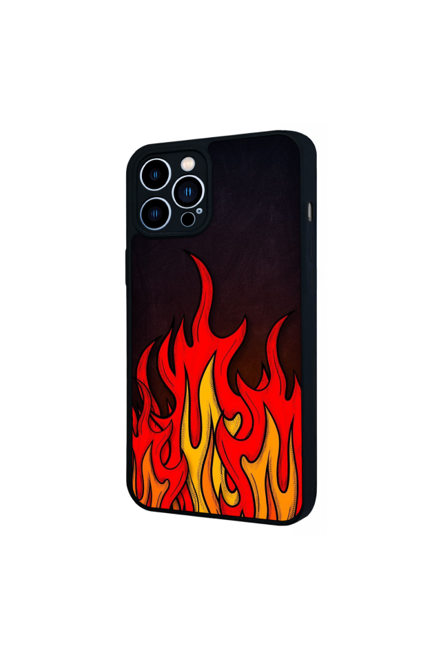 iPhone 12 Pro Max Uyumlu Retro Flame Patterns Tasarımlı Glossy Premium Kılıf