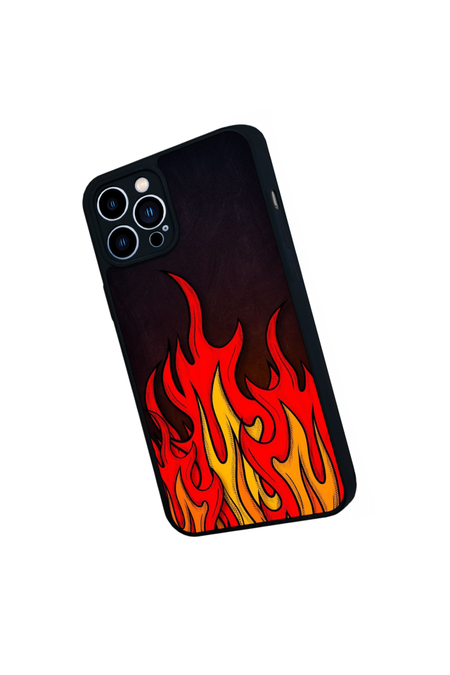 iPhone 12 Pro Max Uyumlu Retro Flame Patterns Tasarımlı Glossy Premium Kılıf