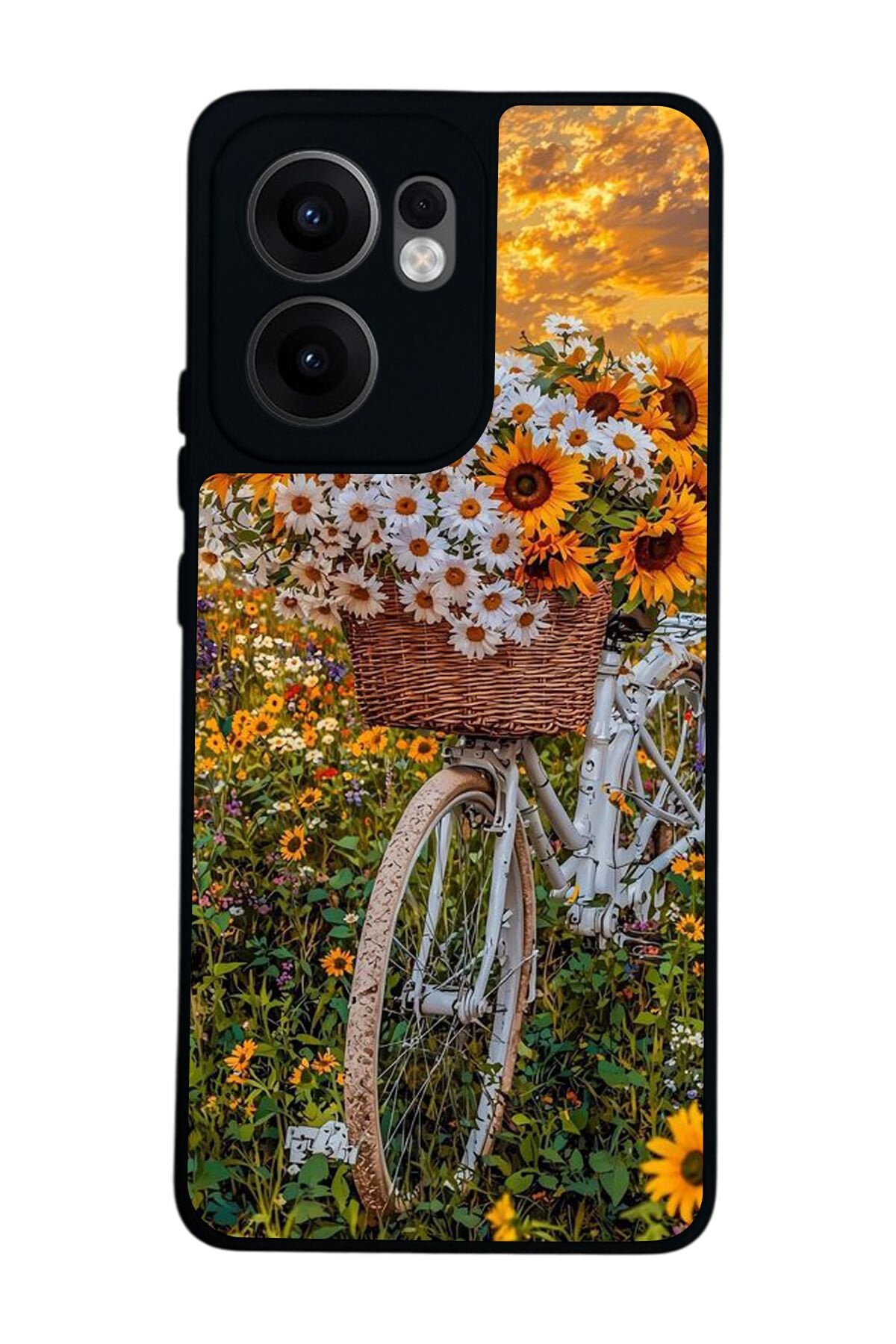 Oppo Reno 13F Uyumlu Cicek Tasarımlı Glossy Premium Kılıf
