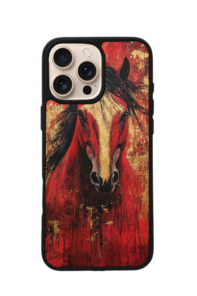 iPhone 15 Pro Uyumlu At Horse Tasarımlı Glossy Premium Kılıf
