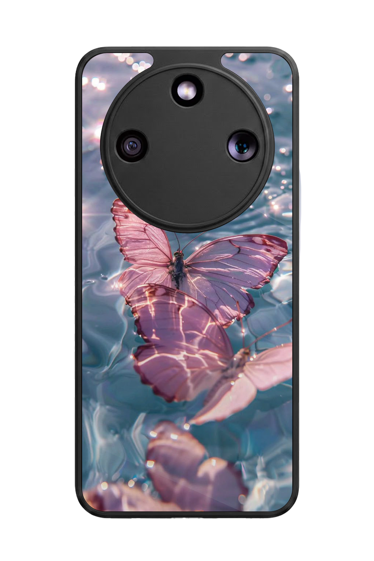 Honor Magic 8 Lite Uyumlu Kelebek Tasarımlı Glossy Premium Kılıf