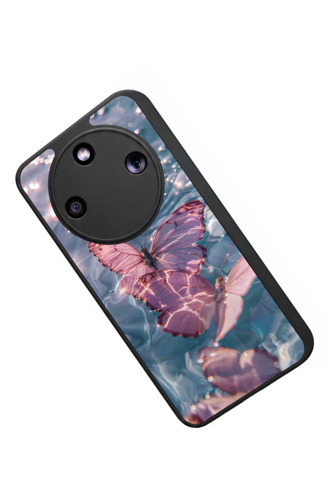 Honor Magic 8 Lite Uyumlu Kelebek Tasarımlı Glossy Premium Kılıf