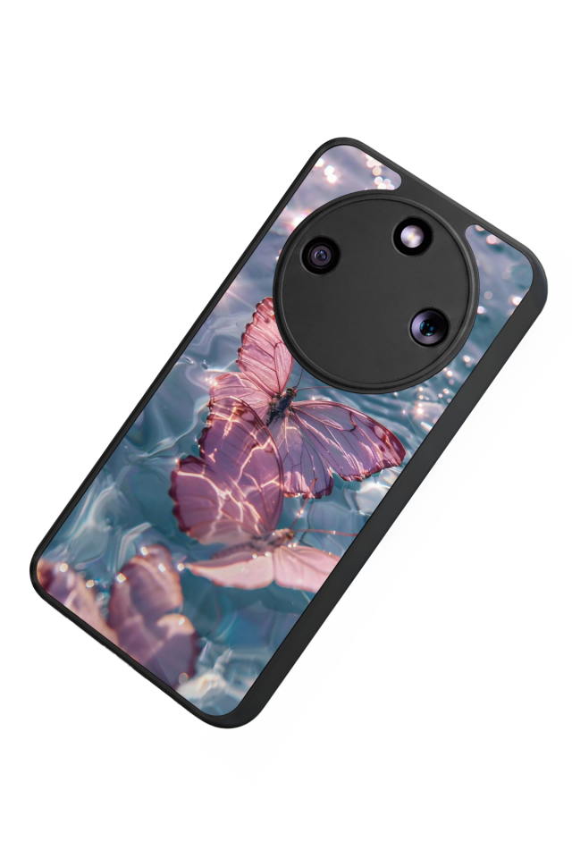 Honor Magic 8 Lite Uyumlu Kelebek Tasarımlı Glossy Premium Kılıf