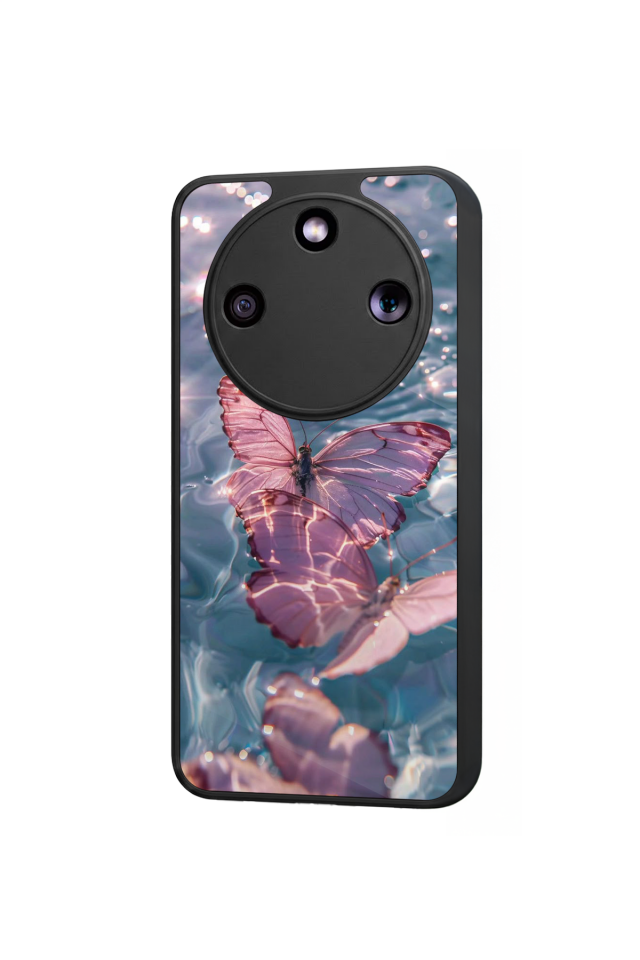 Honor Magic 8 Lite Uyumlu Kelebek Tasarımlı Glossy Premium Kılıf