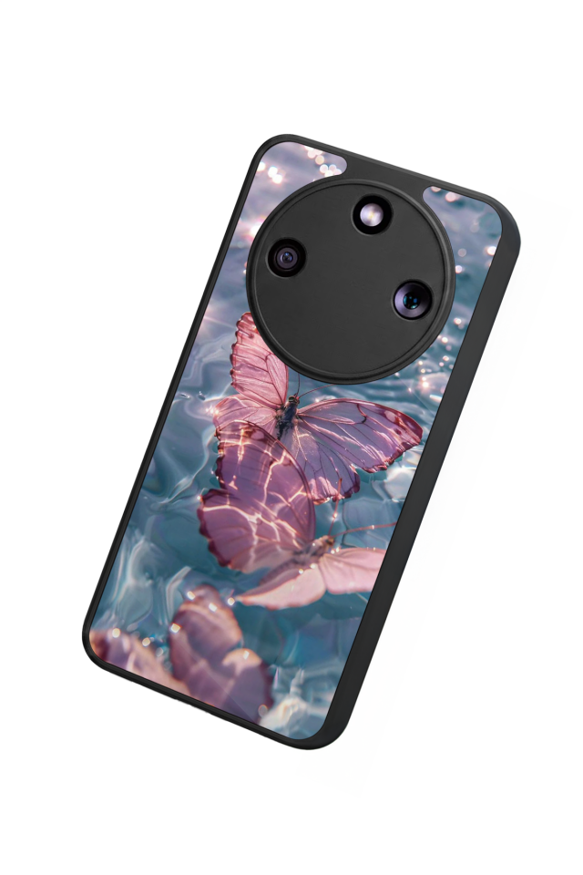 Honor Magic 8 Lite Uyumlu Kelebek Tasarımlı Glossy Premium Kılıf