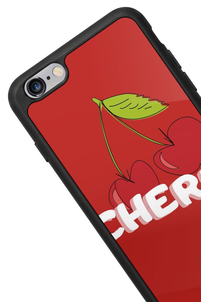 iPhone 6 Plus Uyumlu Kiraz Tasarımlı Glossy Premium Kılıf