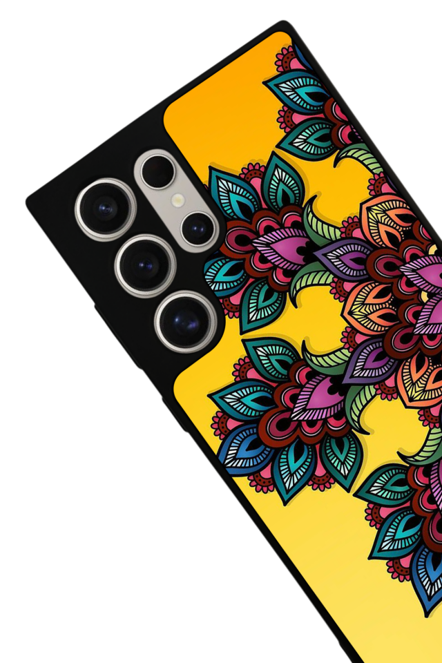 Samsung Galaxy S22 Ultra Uyumlu Mandala Tasarımlı Glossy Premium Kılıf