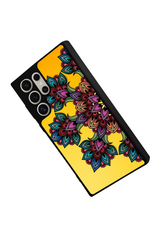 Samsung Galaxy S22 Ultra Uyumlu Mandala Tasarımlı Glossy Premium Kılıf