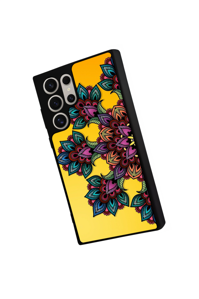 Samsung Galaxy S22 Ultra Uyumlu Mandala Tasarımlı Glossy Premium Kılıf