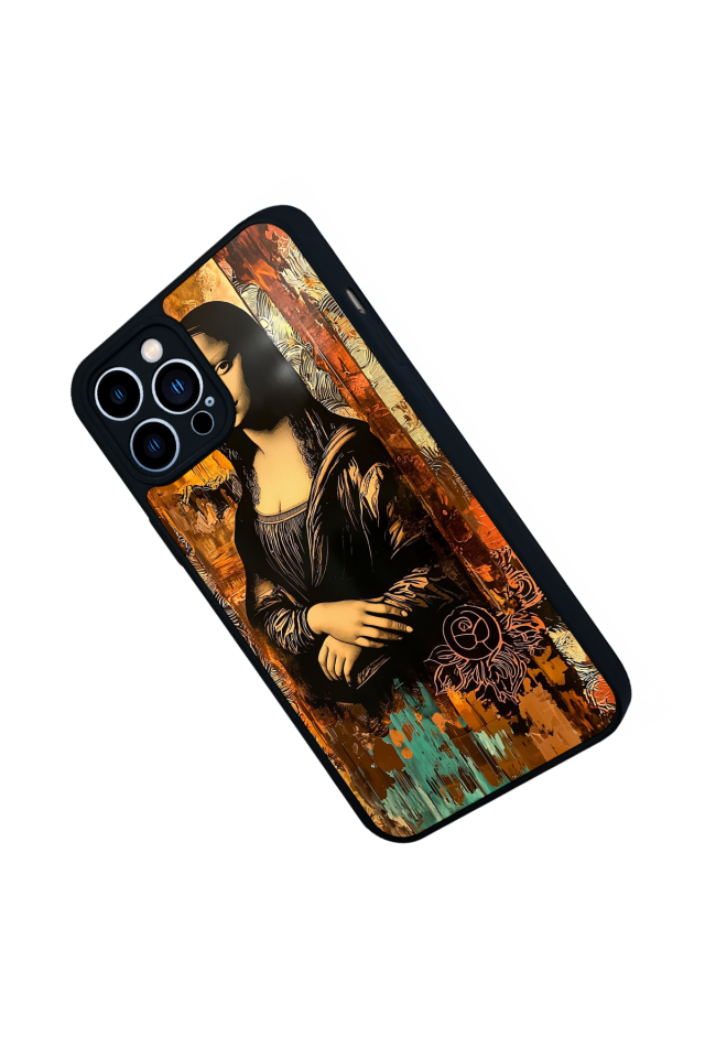 iPhone 13 Pro Max Uyumlu Monalisa Tasarımlı Glossy Premium Kılıf