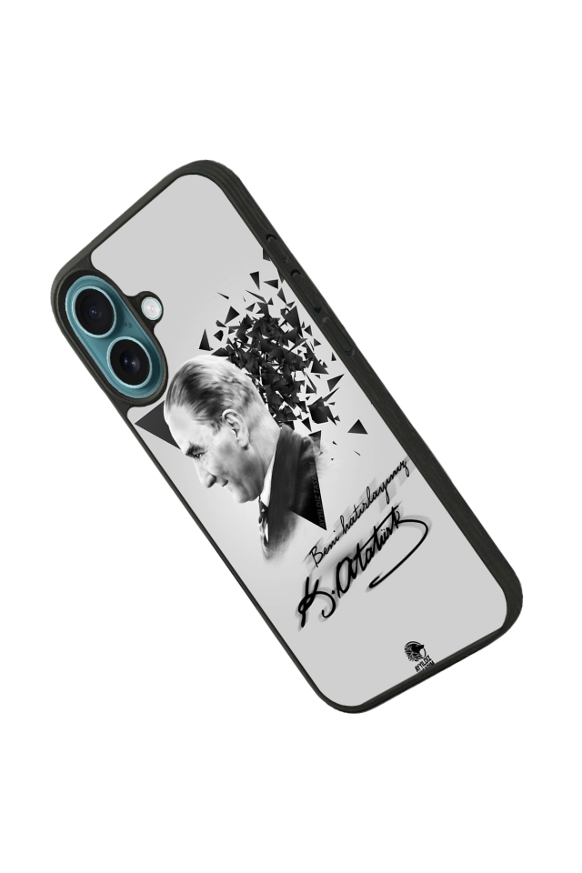 iPhone 16 Plus Uyumlu Mustafa Kemal Ataturk Tasarımlı Glossy Premium Kılıf
