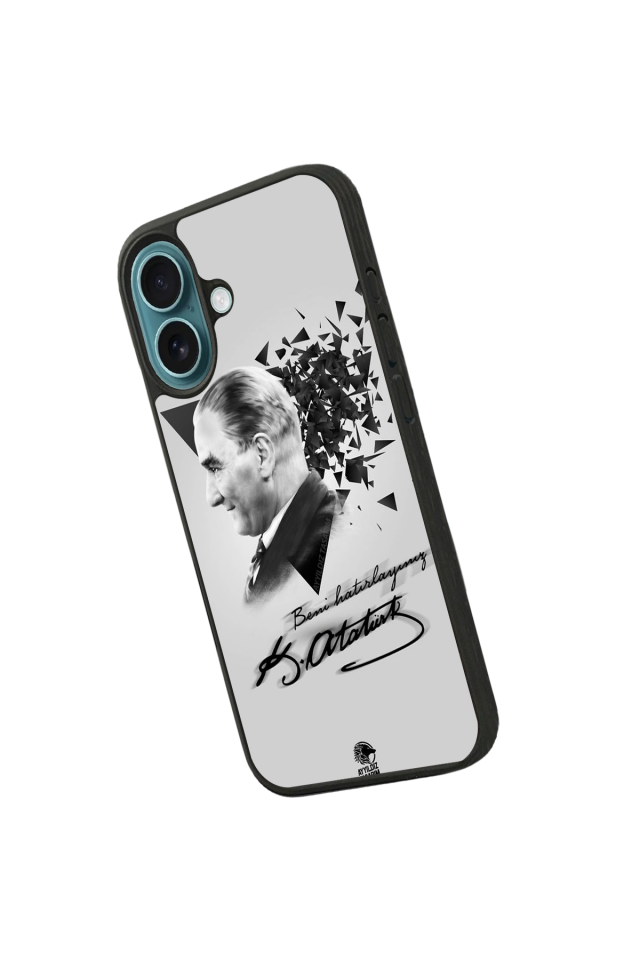 iPhone 16 Plus Uyumlu Mustafa Kemal Ataturk Tasarımlı Glossy Premium Kılıf