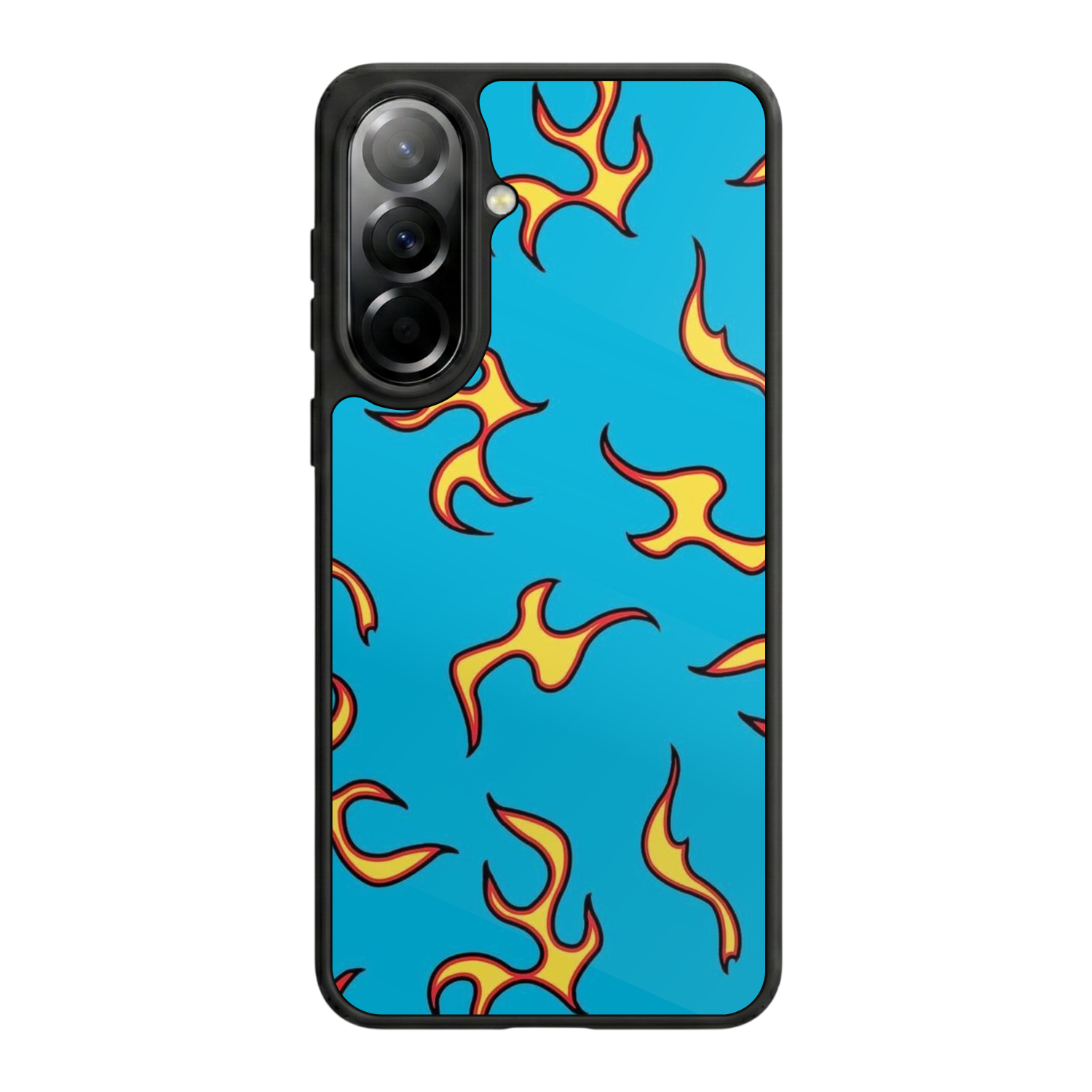Samsung Galaxy A57 Uyumlu Retro Flame Patterns Tasarımlı Glossy Premium Kılıf
