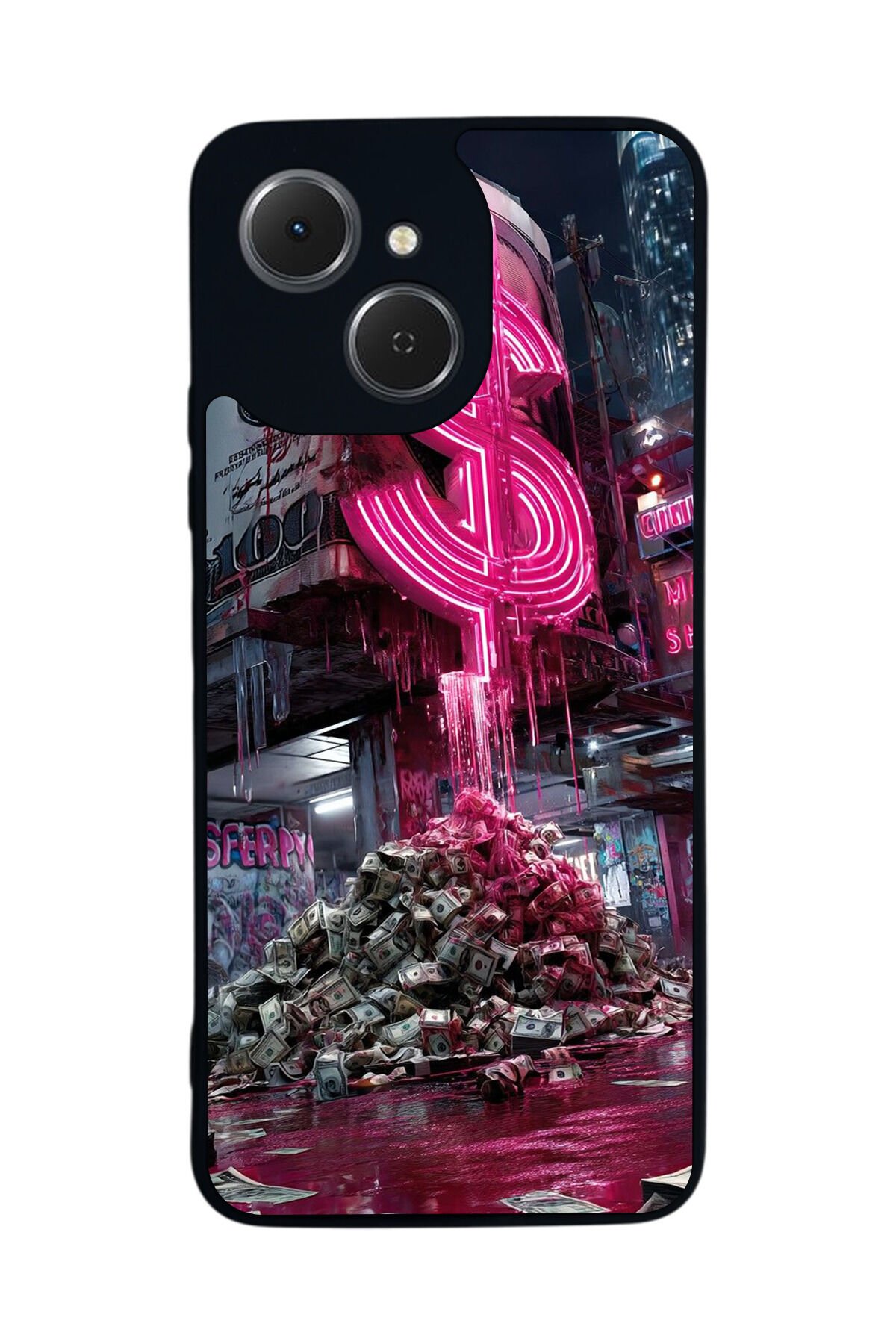 Tecno Spark 40C Uyumlu Para Tasarımlı Glossy Premium Kılıf