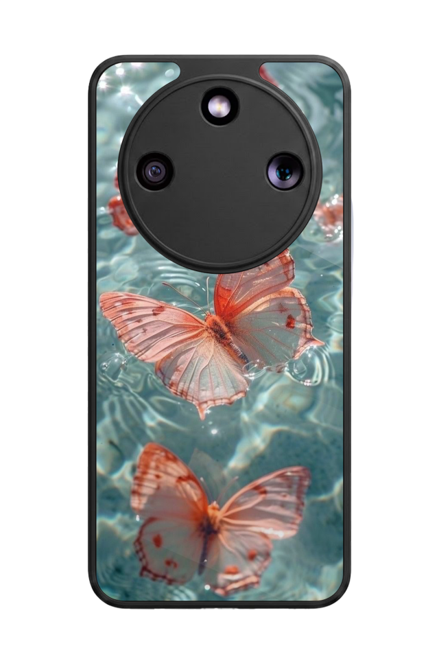 Honor Magic 8 Lite Uyumlu Kelebek Tasarımlı Glossy Premium Kılıf