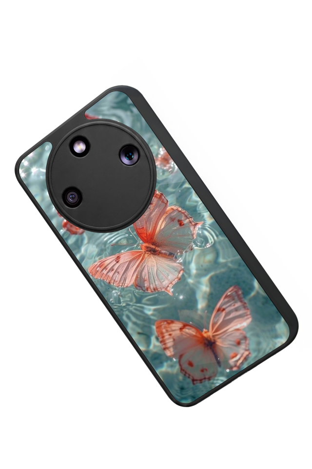 Honor Magic 8 Lite Uyumlu Kelebek Tasarımlı Glossy Premium Kılıf