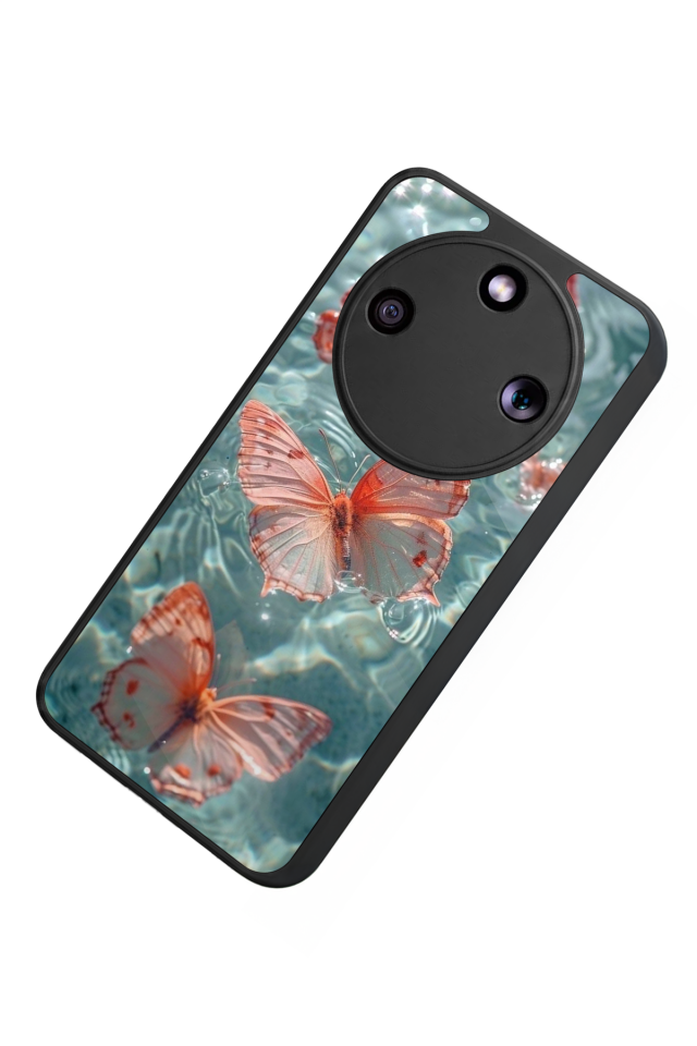 Honor Magic 8 Lite Uyumlu Kelebek Tasarımlı Glossy Premium Kılıf