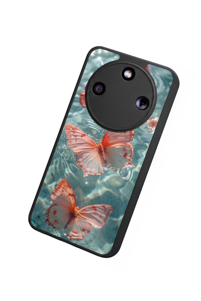 Honor Magic 8 Lite Uyumlu Kelebek Tasarımlı Glossy Premium Kılıf