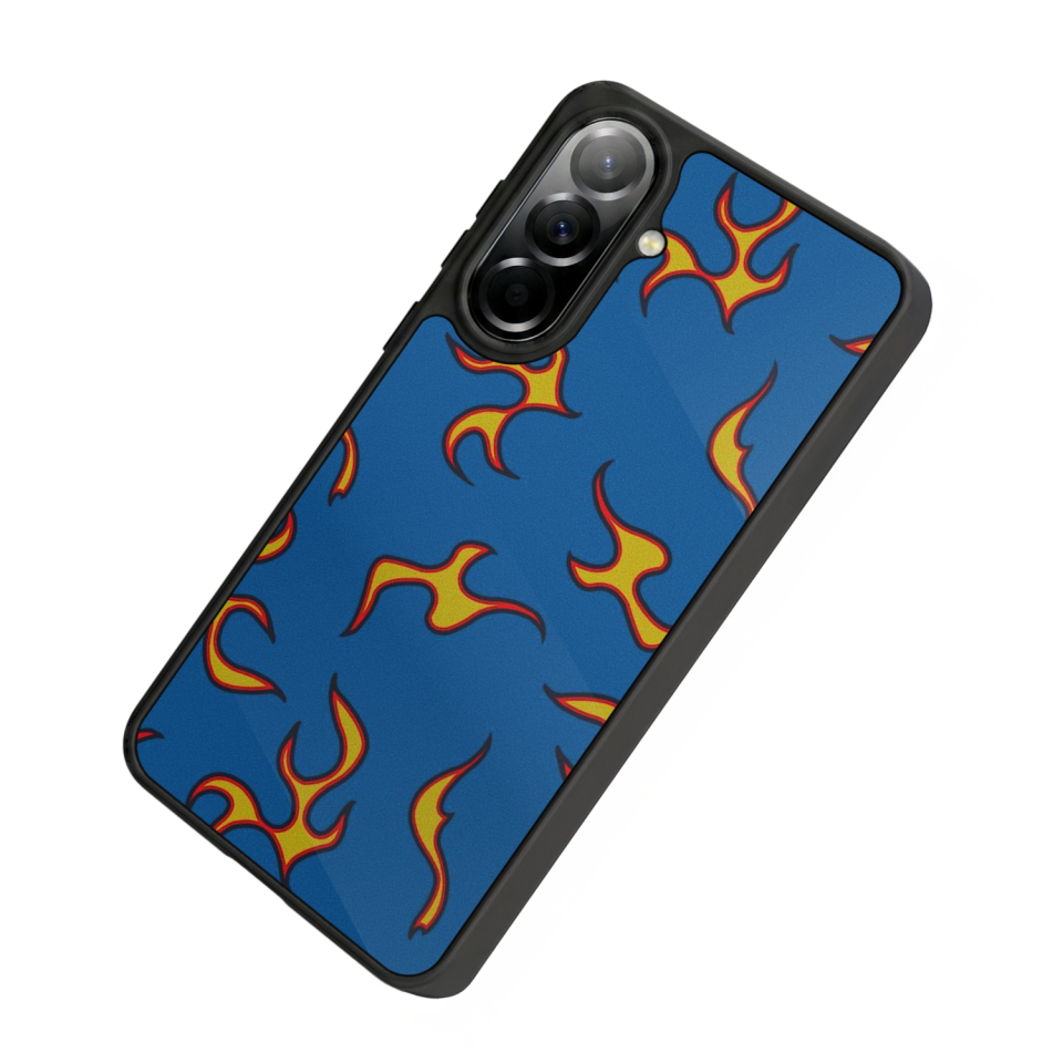 Samsung Galaxy A57 Uyumlu Retro Flame Patterns Tasarımlı Glossy Premium Kılıf