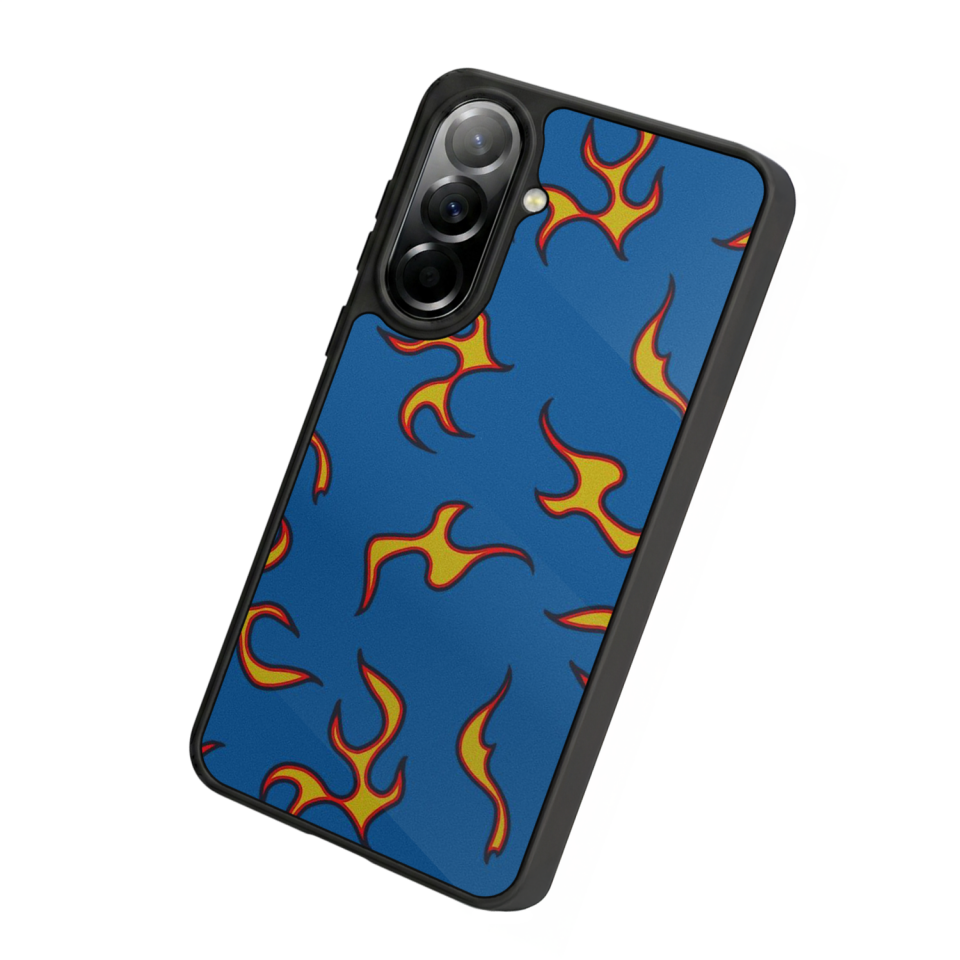 Samsung Galaxy A57 Uyumlu Retro Flame Patterns Tasarımlı Glossy Premium Kılıf