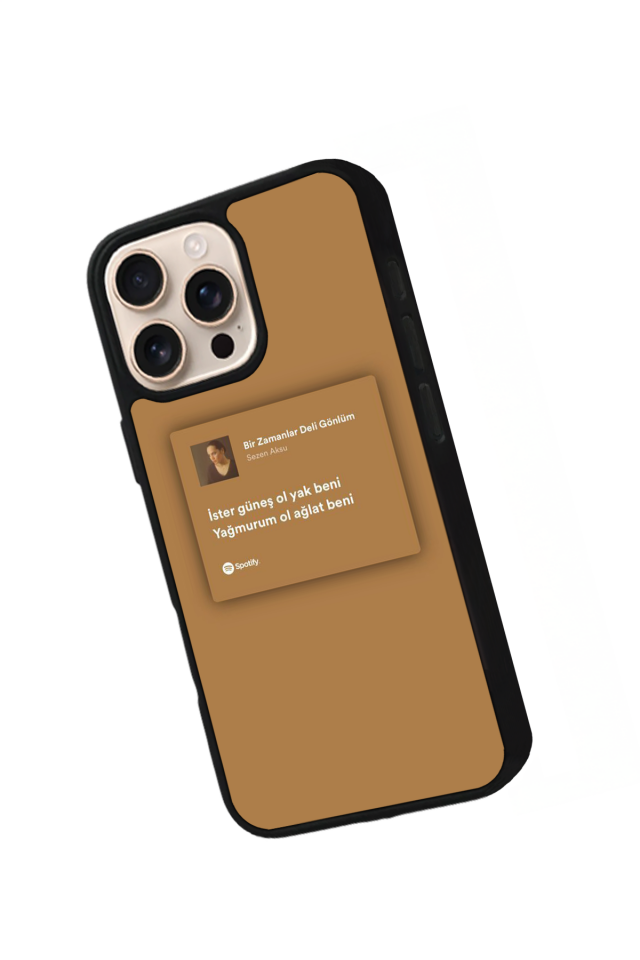 iPhone 14 Pro Uyumlu Sarki Sozleri Tasarımlı Glossy Premium Kılıf