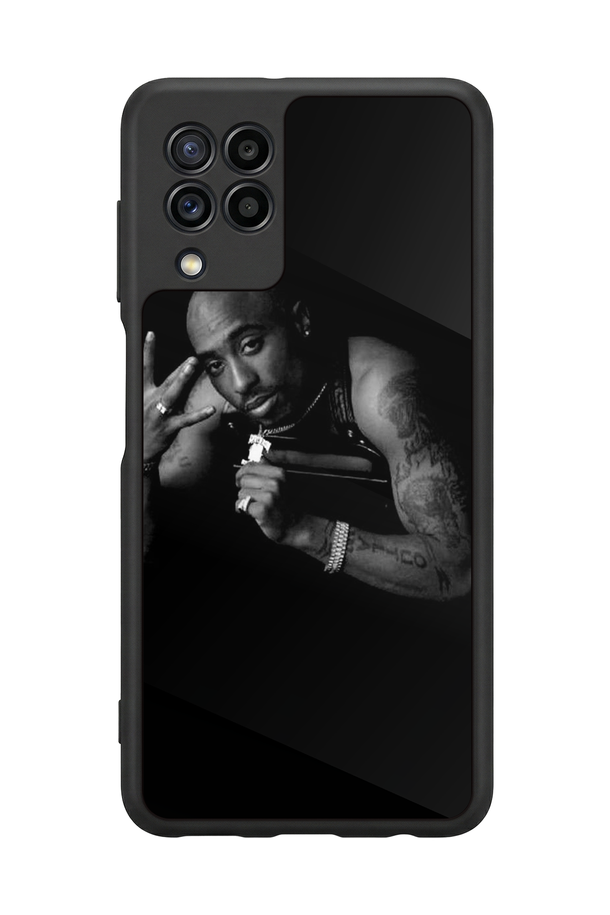 Samsung Galaxy M32 Uyumlu Tupac Tasarımlı Glossy Premium Kılıf