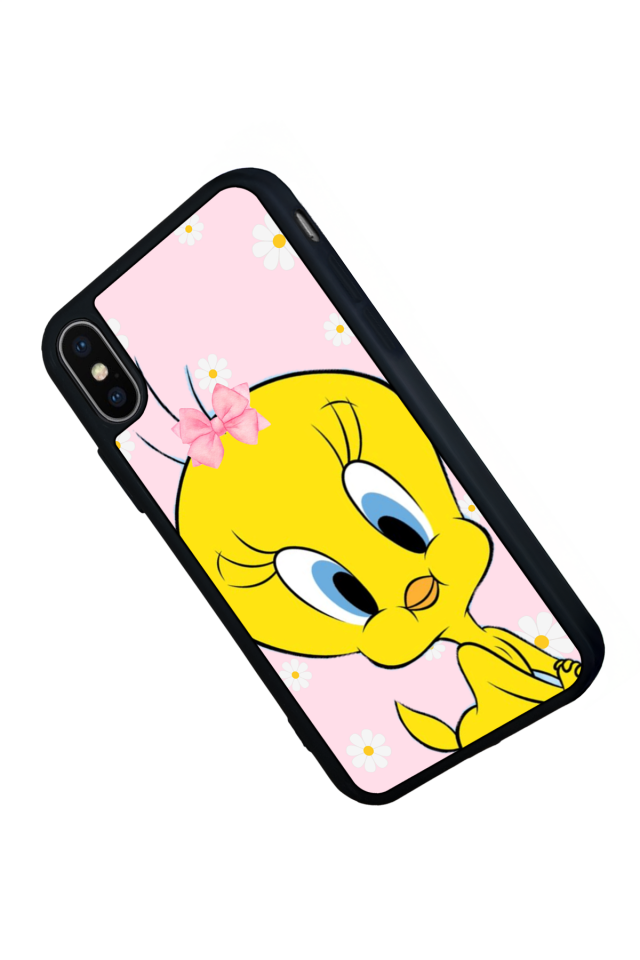 iPhone X/ XS Uyumlu Tweety Tasarımlı Glossy Premium Kılıf