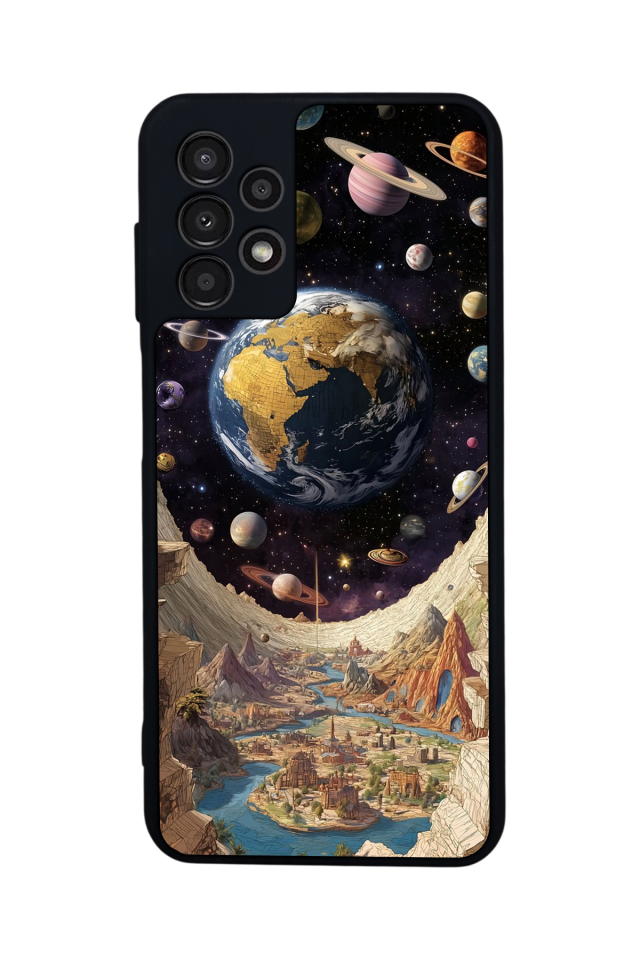 Samsung Galaxy A13 Uyumlu Uzay Tasarımlı Glossy Premium Kılıf