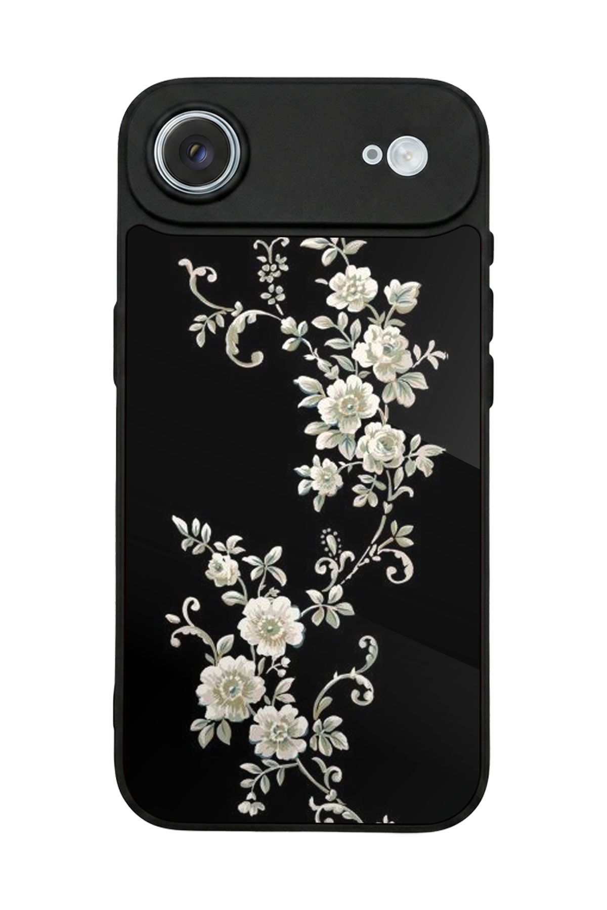 iPhone 17 Air Uyumlu Yaldizli Cicek Tasarımlı Glossy Premium Kılıf