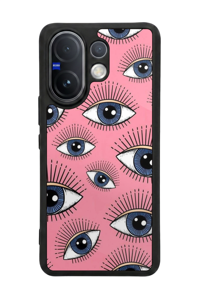 Vivo V60 Uyumlu Göz Tasarımlı Glossy Premium Kılıf