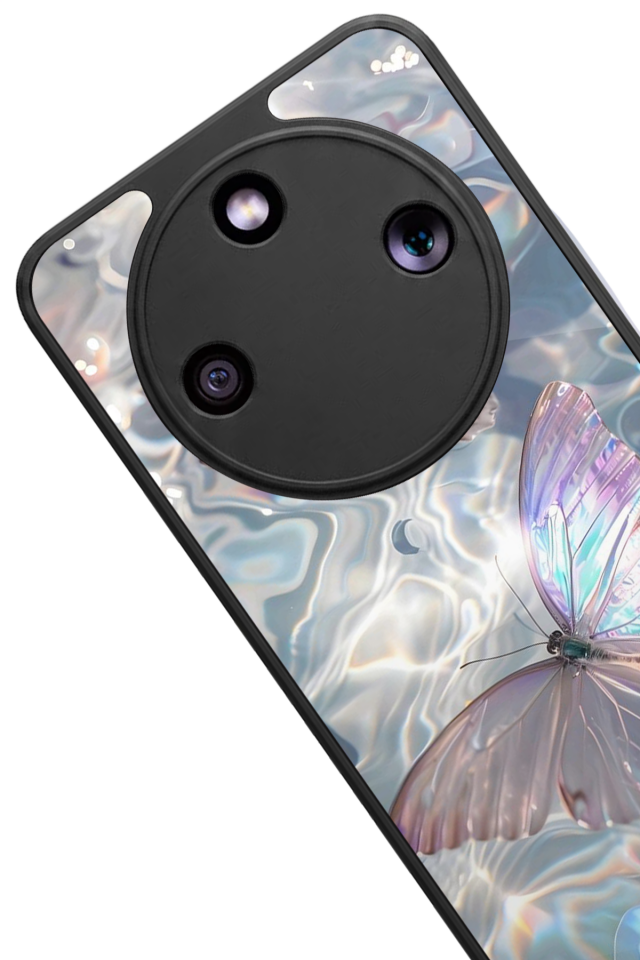 Honor Magic 8 Lite Uyumlu Kelebek Tasarımlı Glossy Premium Kılıf