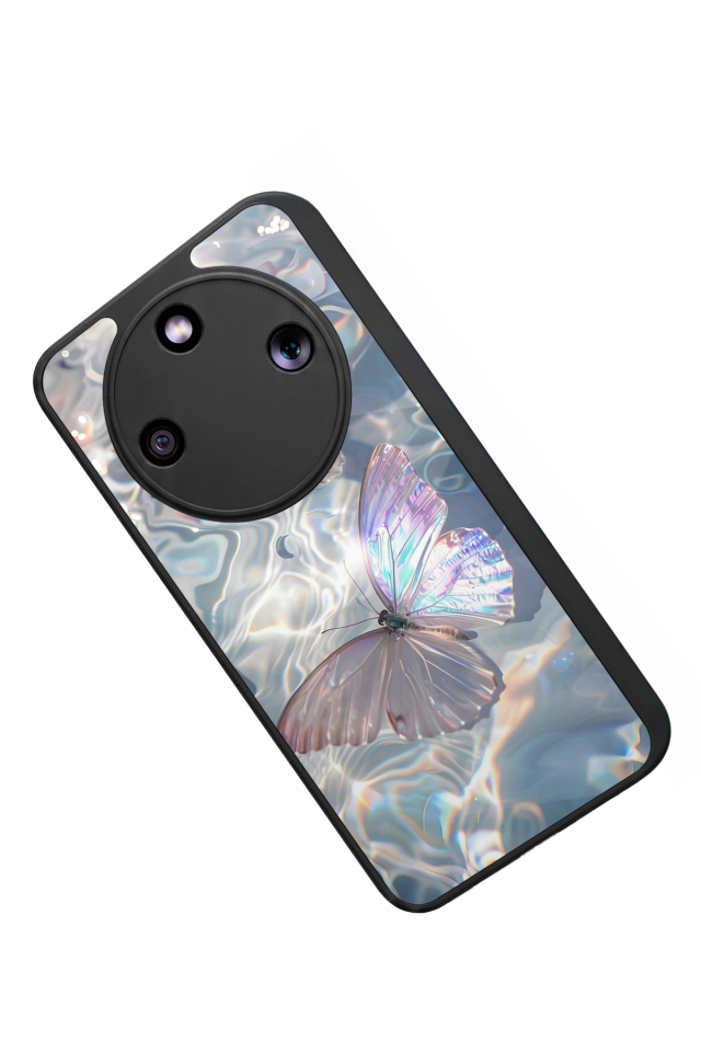 Honor Magic 8 Lite Uyumlu Kelebek Tasarımlı Glossy Premium Kılıf