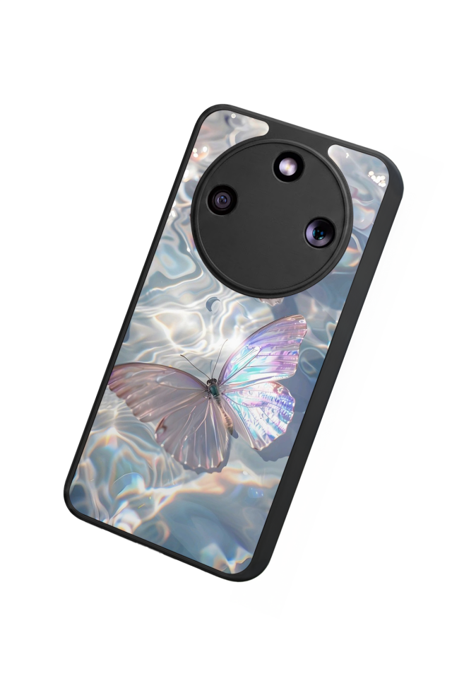 Honor Magic 8 Lite Uyumlu Kelebek Tasarımlı Glossy Premium Kılıf