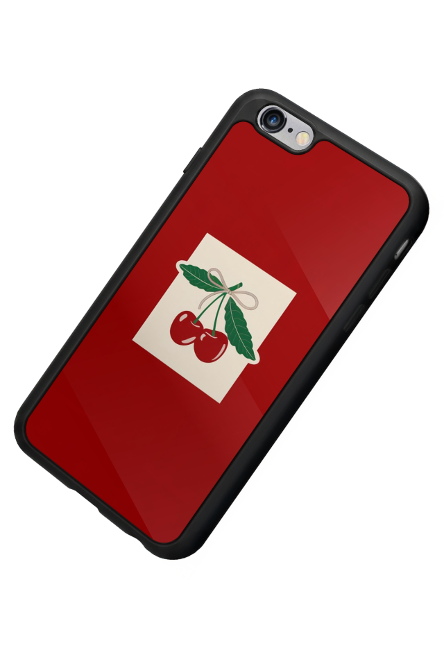 iPhone 6 Plus Uyumlu Kiraz Tasarımlı Glossy Premium Kılıf
