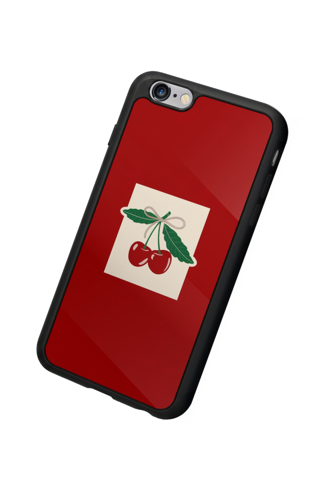 iPhone 6 Plus Uyumlu Kiraz Tasarımlı Glossy Premium Kılıf