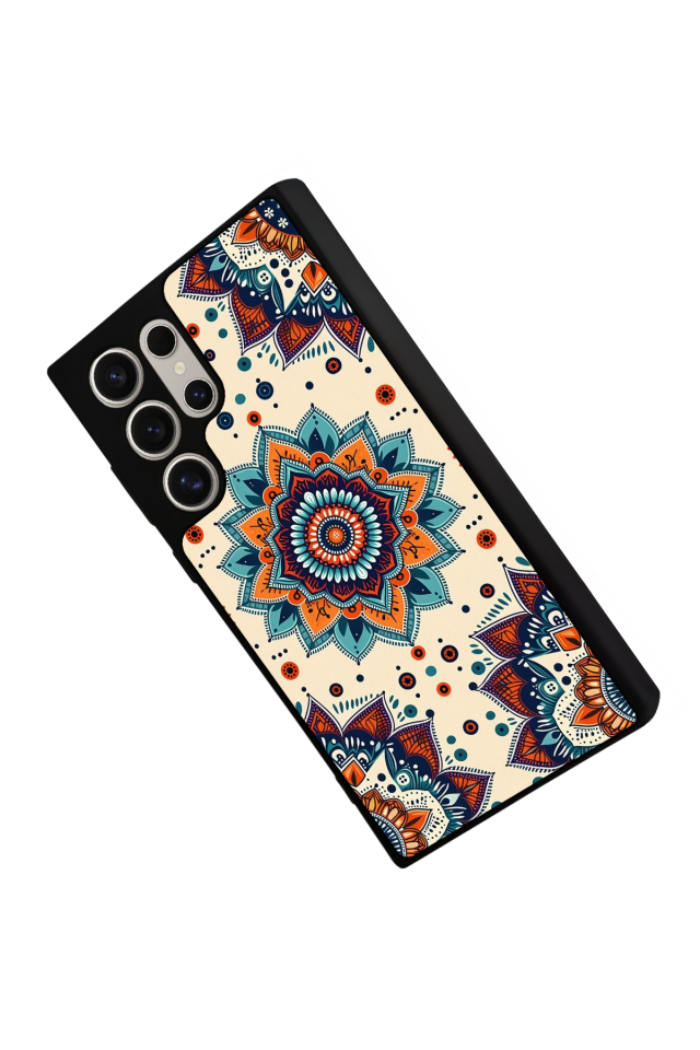 Samsung Galaxy S22 Ultra Uyumlu Mandaal Tasarımlı Glossy Premium Kılıf