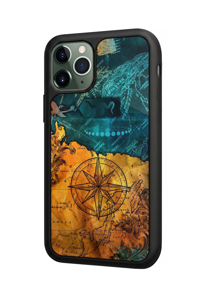 iPhone 11 Pro Uyumlu Pusula Tasarımlı Glossy Premium Kılıf