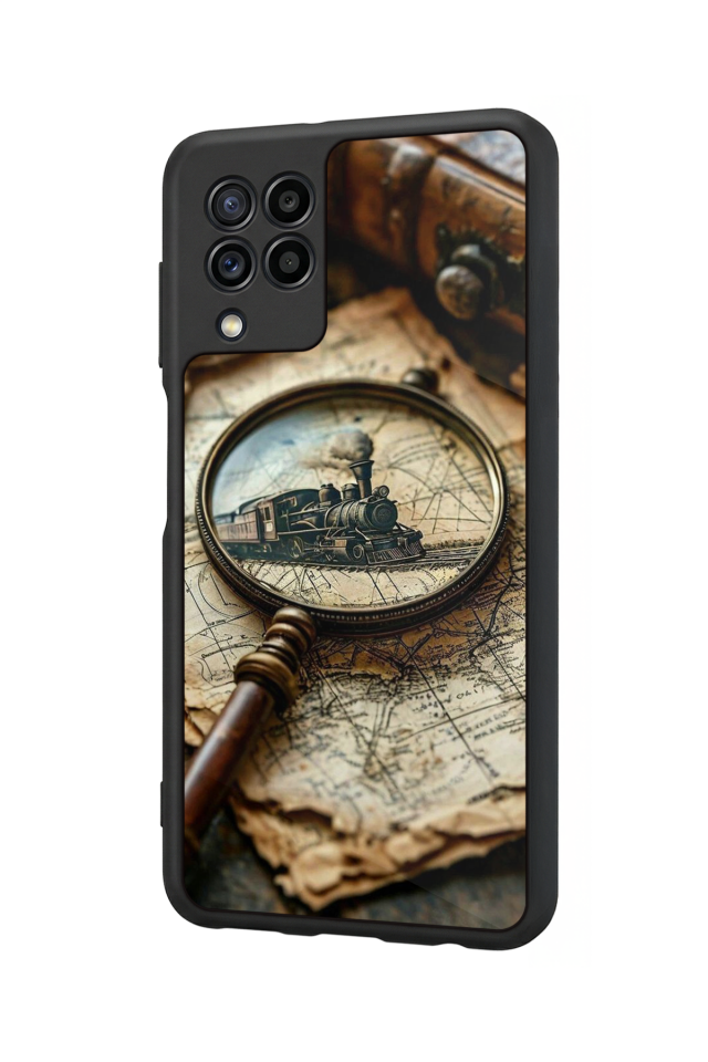 Samsung Galaxy M22 Uyumlu Pusula Tasarımlı Glossy Premium Kılıf