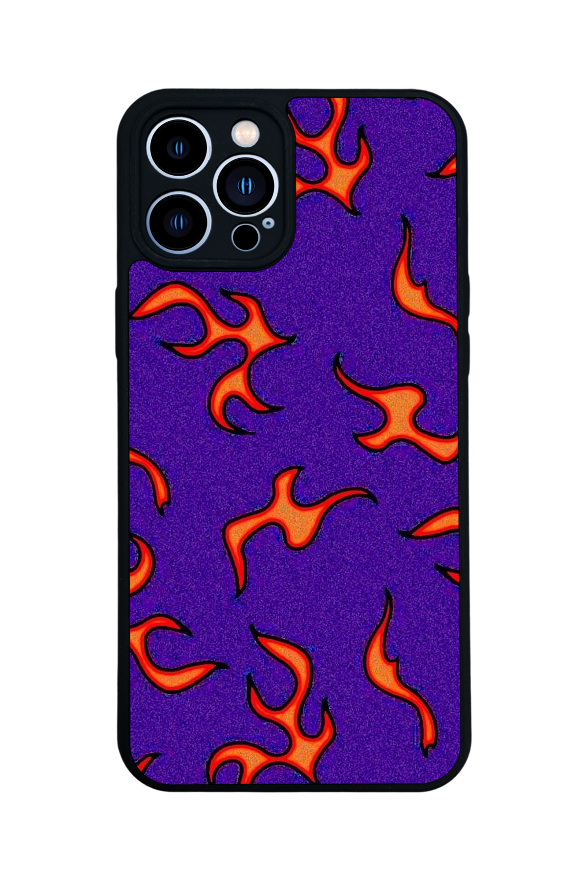iPhone 12 Pro Max Uyumlu Retro Flame Patterns Tasarımlı Glossy Premium Kılıf