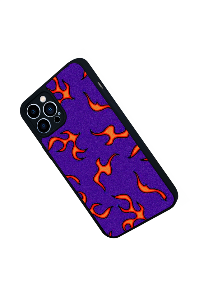iPhone 12 Pro Max Uyumlu Retro Flame Patterns Tasarımlı Glossy Premium Kılıf