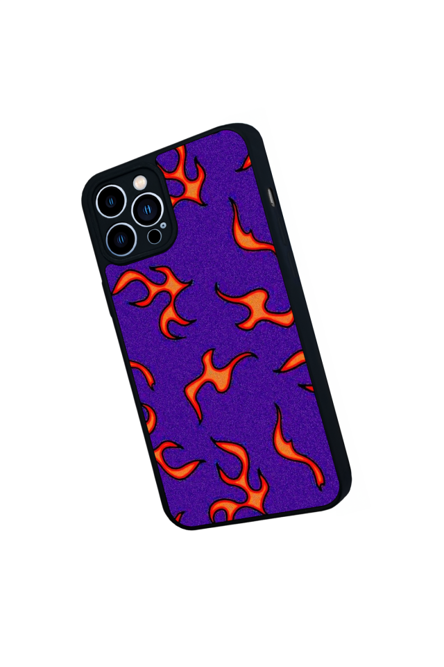 iPhone 12 Pro Max Uyumlu Retro Flame Patterns Tasarımlı Glossy Premium Kılıf
