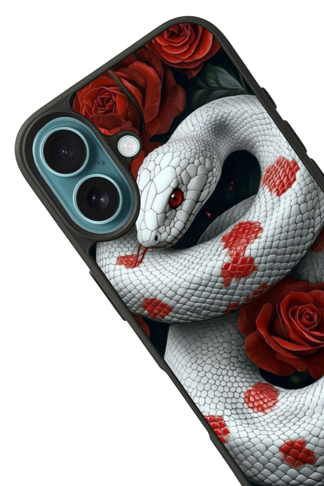 iPhone 16 Uyumlu Yılan Tasarımlı Glossy Premium Kılıf