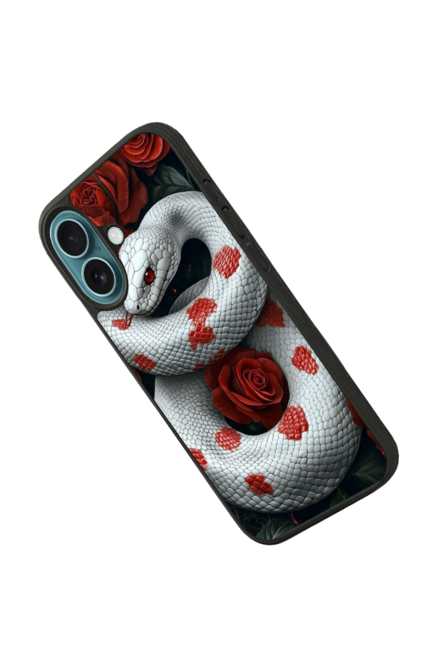 iPhone 16 Uyumlu Yılan Tasarımlı Glossy Premium Kılıf