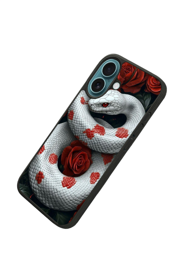 iPhone 16 Uyumlu Yılan Tasarımlı Glossy Premium Kılıf