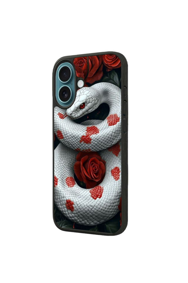 iPhone 16 Uyumlu Yılan Tasarımlı Glossy Premium Kılıf