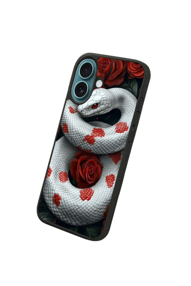 iPhone 16 Uyumlu Yılan Tasarımlı Glossy Premium Kılıf